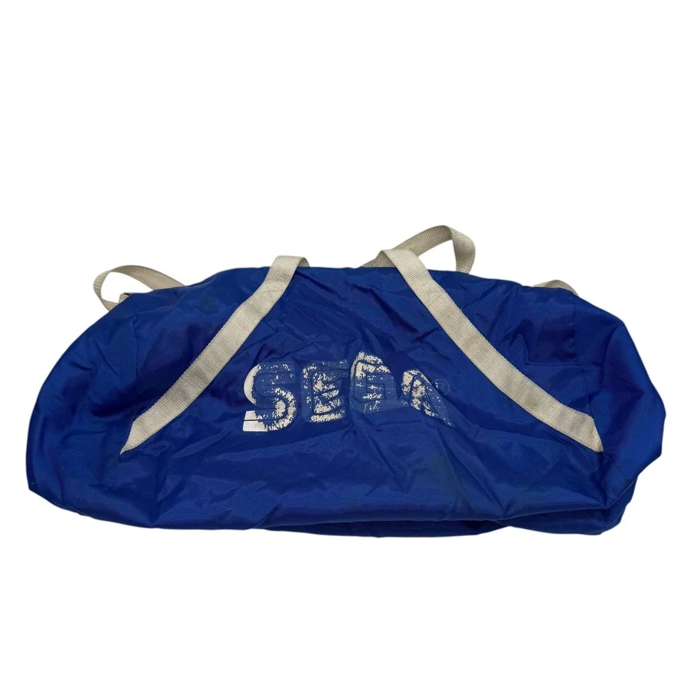 Sega Duffel Bag Unisex Blue Vintage Retro Gaming Logo Gym Travel Bag